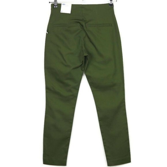 Old Navy Wow Pants Skinny Ankle Crop Olive Green Chinos Stretch 4 - Picture 4 of 12